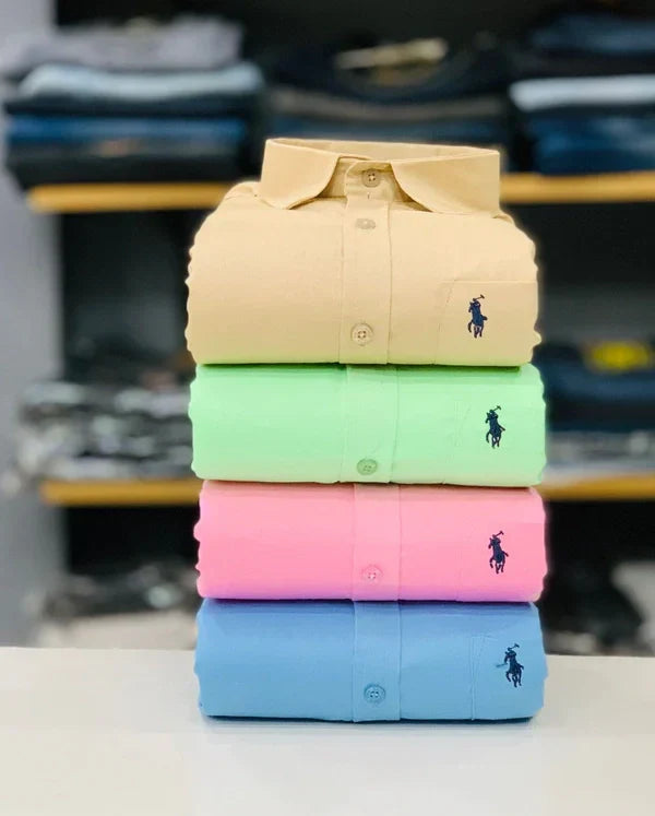 RL Polo Branded Plain Shirt – Premium Slim Fit Collection