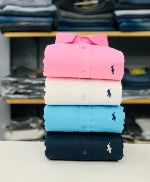 RL Polo Branded Plain Shirt – Premium Slim Fit Collection