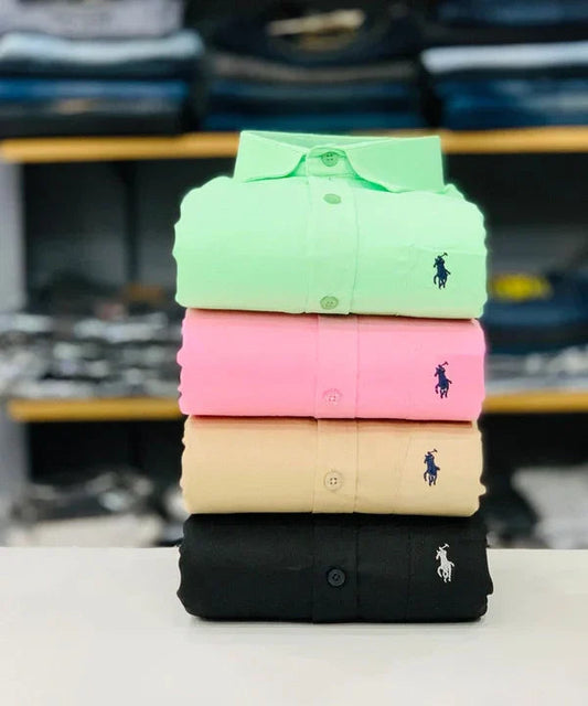 RL Polo Branded Plain Shirt – Premium Slim Fit Collection