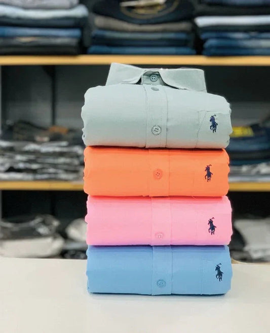RL Polo Branded Plain Shirt – Premium Slim Fit Collection
