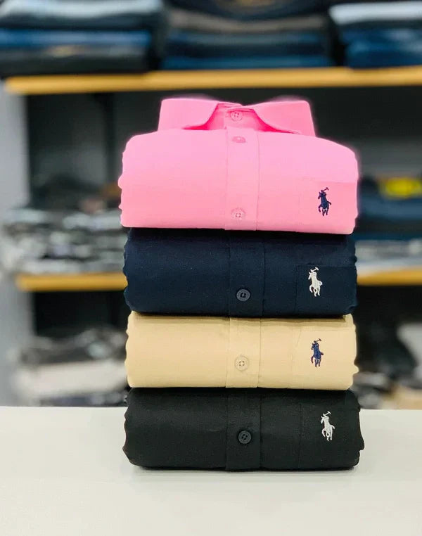 RL Polo Branded Plain Shirt – Premium Slim Fit Collection