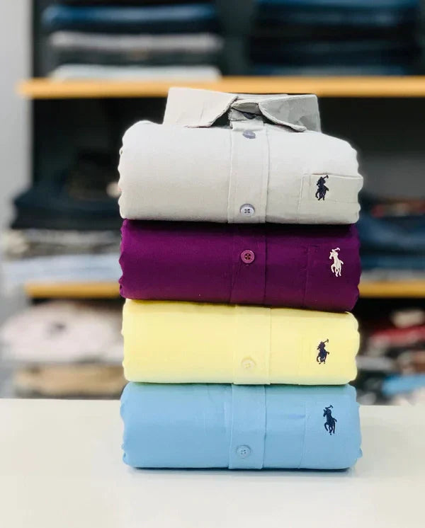 RL Polo Branded Plain Shirt – Premium Slim Fit Collection